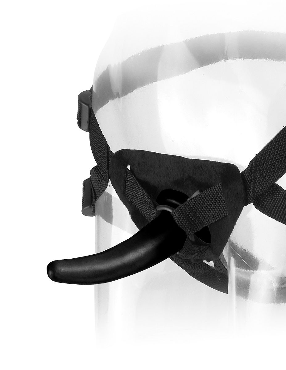 Небольшой гладкий фаллос для анальной стимуляции на регулируемых труcиках The Pegger - 11,4 см. - фото 181848