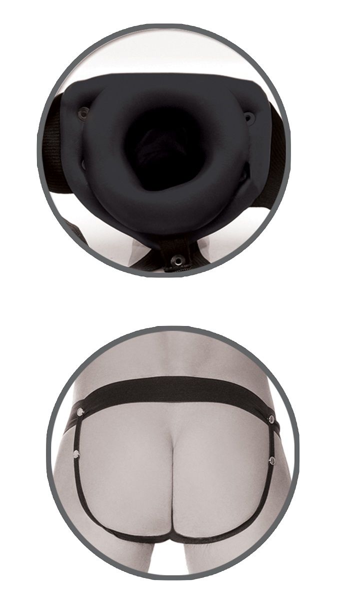 Черный полый страпон унисекс Hollow Strap-On - 14,5 см. - фото 131680 Черный полый страпон унисекс Hollow Strap-On - 14,5 см. - фото 131680