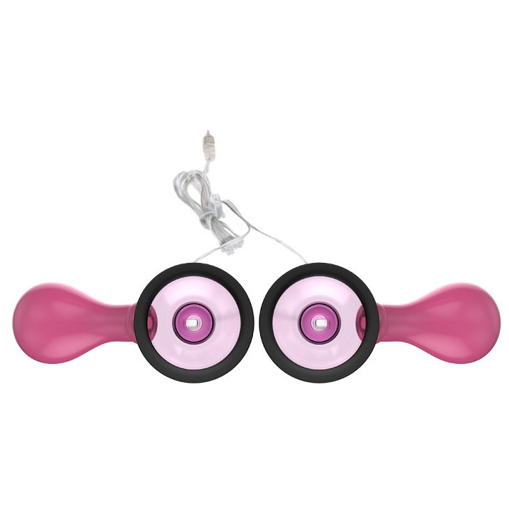 Розовые присоски-вибромассажеры для сосков - фото 131754