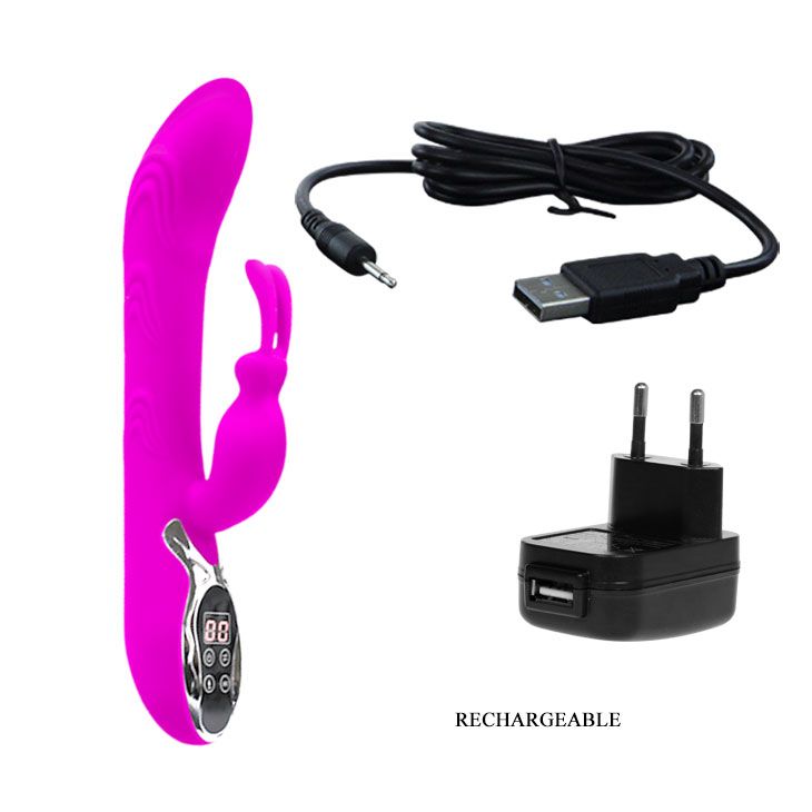 Вибромассажер с подогревом Digi Fire - 24,5 см. - фото 131778