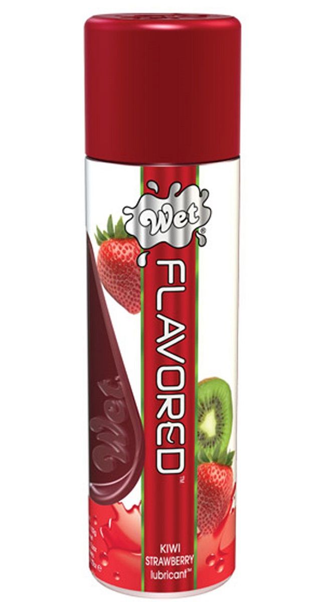 Лубрикант Wet Flavored Sexy Strawberry с ароматом клубники - 89 мл. - фото 6898