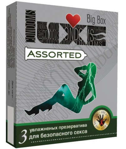 Презервативы LUXE Big Box Assorted с различным рельефом - 3 шт. Luxe LUXE Big Box Assorted №3 - фото 698167