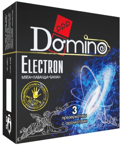 Ароматизированные презервативы Domino Electron - 3 шт. - фото 413683