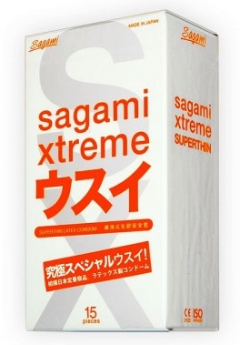 Ультратонкие презервативы Sagami Xtreme Superthin - 15 шт. Sagami Sagami Xtreme SUPERTHIN №15 - фото 698198
