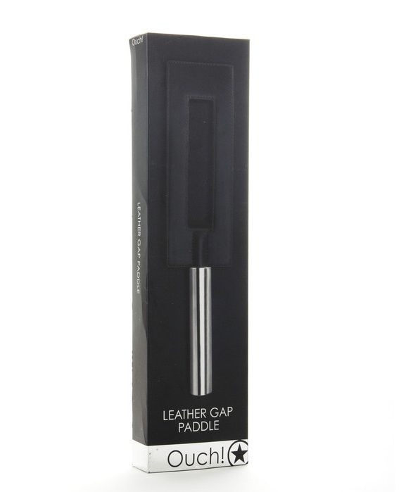Чёрная шлёпалка Leather Gap Paddle - 35 см. - фото 132458 Чёрная шлёпалка Leather Gap Paddle - 35 см. - фото 132458