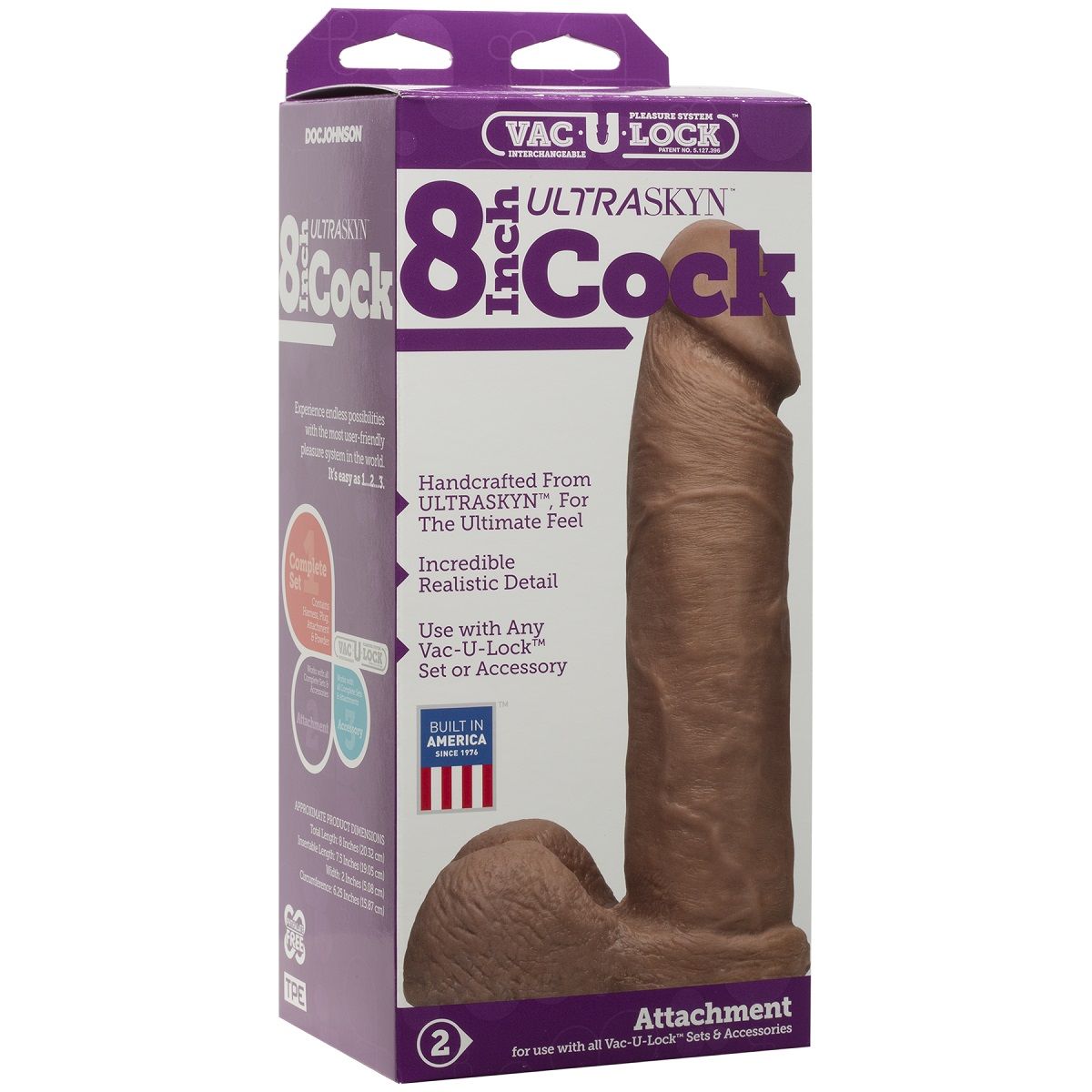 Насадка-реалистик для трусиков Харнесс Vac-U-Lock 8 ULTRASKYN Cock - 20,6 см. - фото 132493