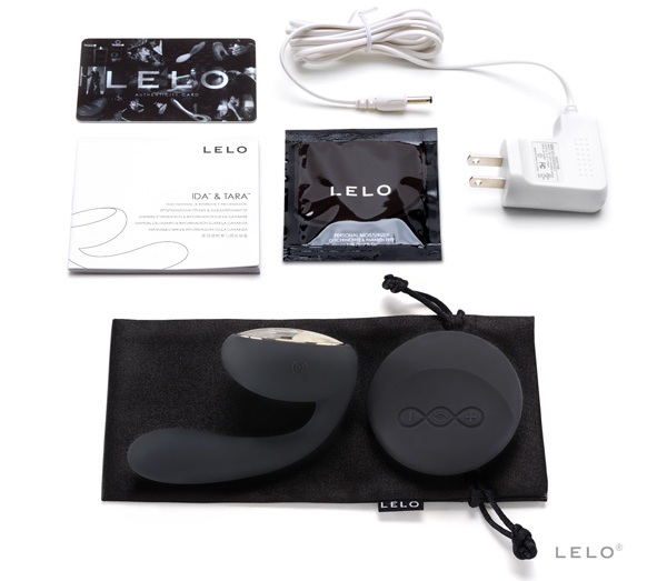 Черный вибромассажер для пар Ida Black - фото 132570