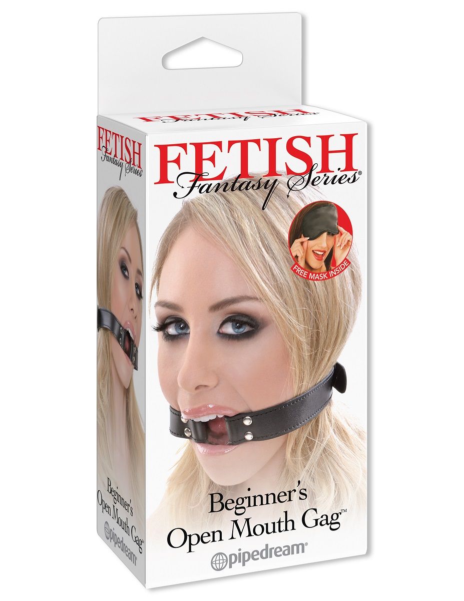 Чёрный кляп-кольцо Beginner s Open Mouth Gag - фото 132968