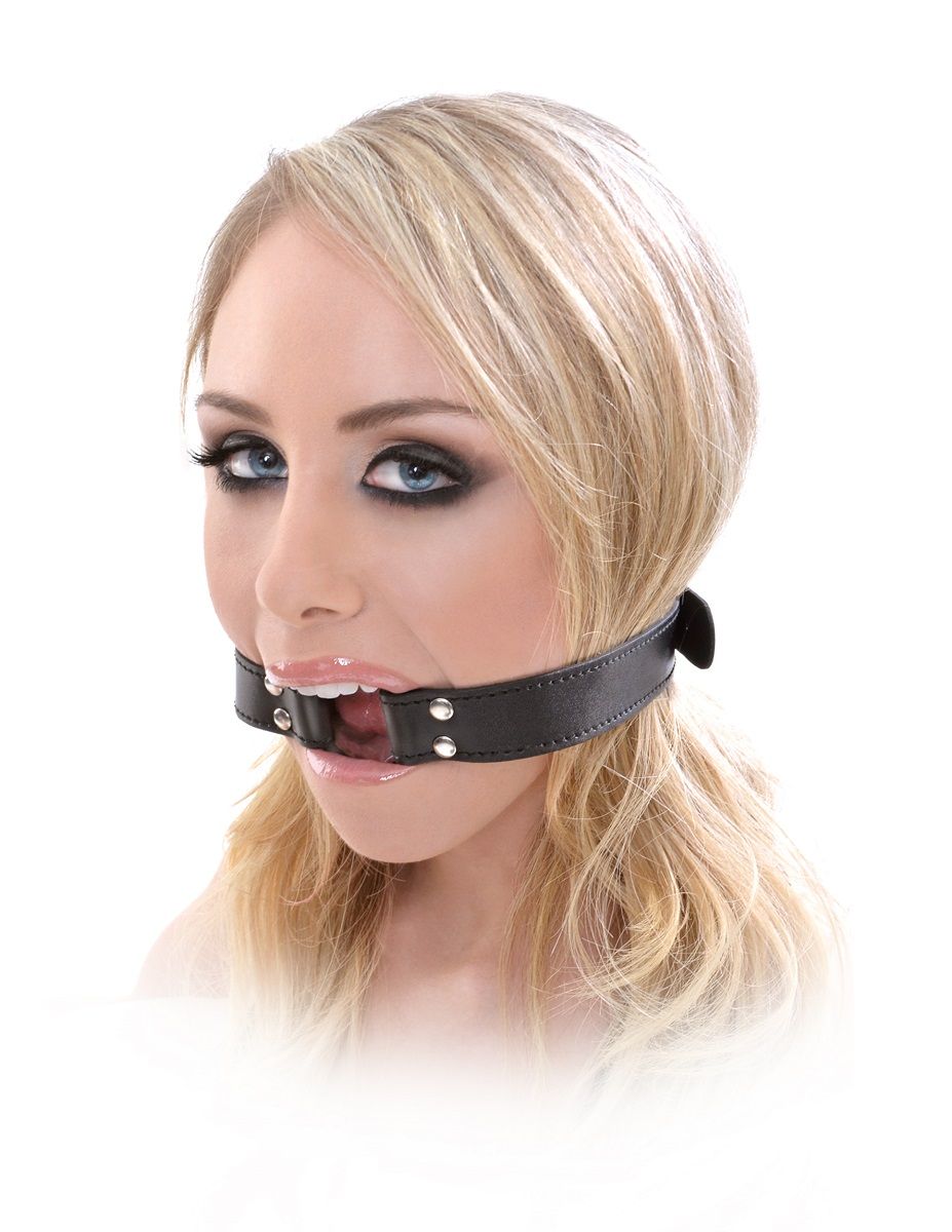 Чёрный кляп-кольцо Beginner s Open Mouth Gag - фото 132969