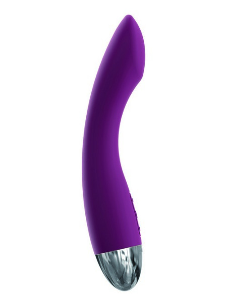 Фиолетовый изогнутый вибратор Amy - 17 см. - фото 238882