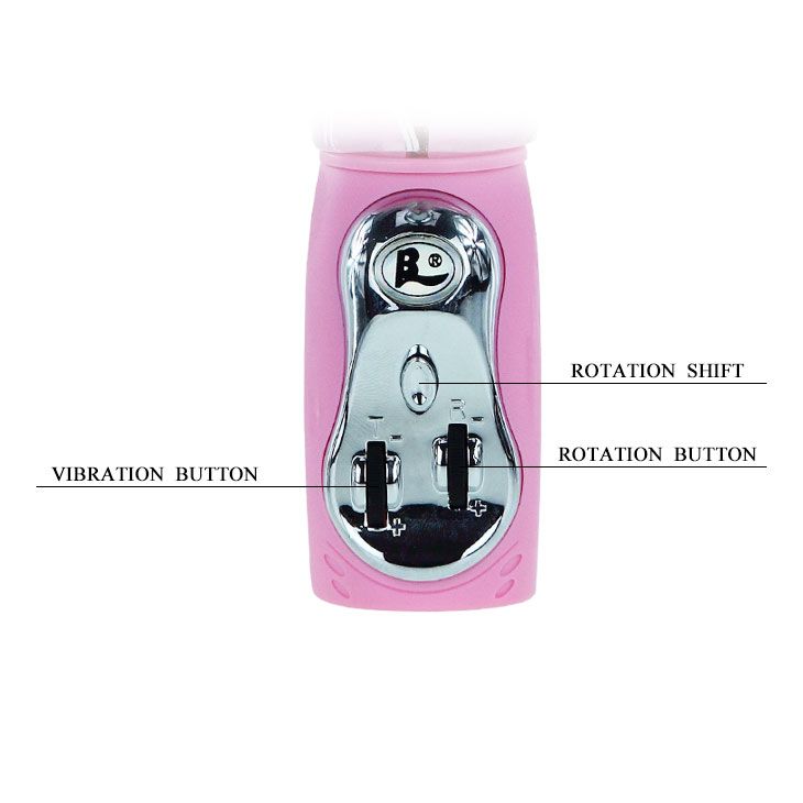 Вибромассажер с вращением и стимулятором клитора - 25,5 см. - фото 133131