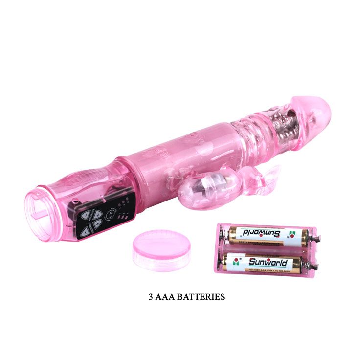 Вибромассажер с функцией ротации и с поступательными движениями - 23,5 см. - фото 133202