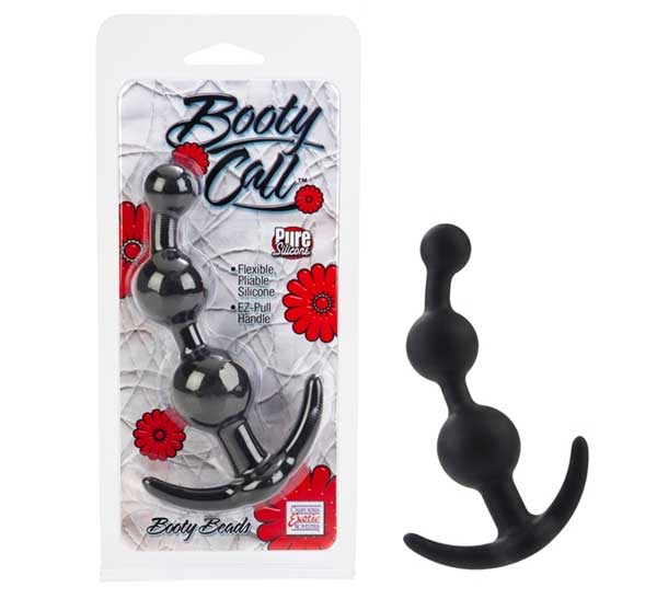 Черная силиконовая анальная цепочка Booty Call - фото 133369
