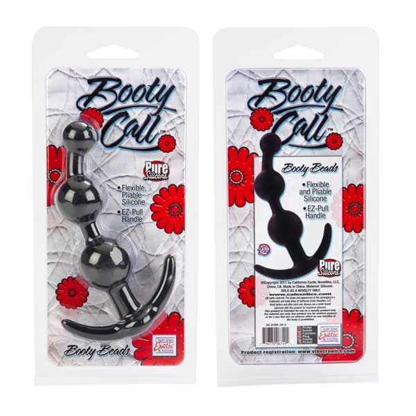Черная силиконовая анальная цепочка Booty Call - фото 133370