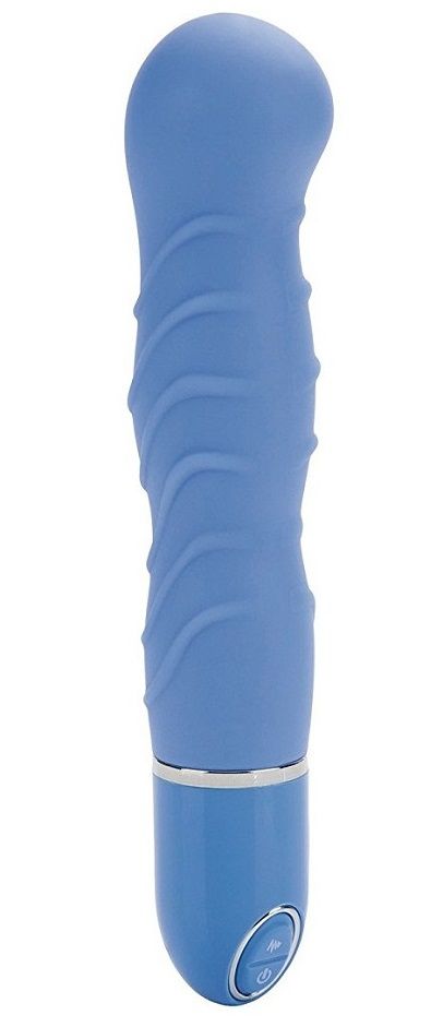 Голубой гнущийся вибратор Silicone Pleasure Bendie Ripple G s - 17,3 см. - фото 133379