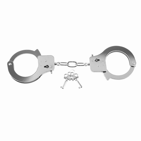 Металлические серебристые наручники Designer Metal Handcuffs - фото 133536