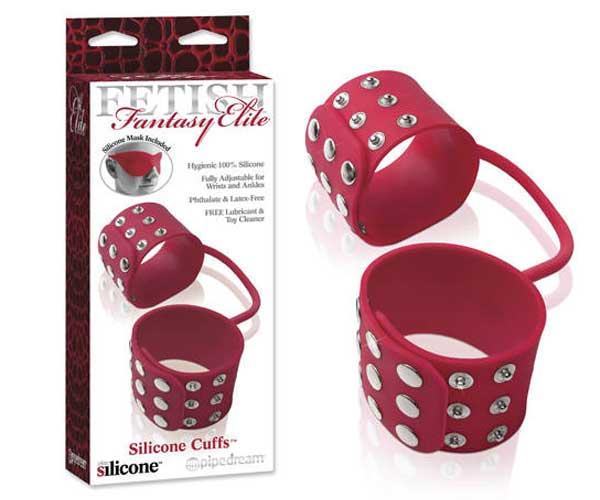 Силиконовые наручники SILICONE CUFFS RED - фото 133580