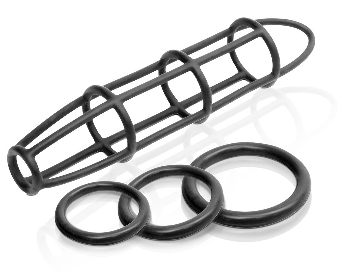 Набор Cockcage and Ring Set: насадка и эрекционные кольца на пенис - фото 133603 Набор Cockcage and Ring Set: насадка и эрекционные кольца на пенис - фото 133603