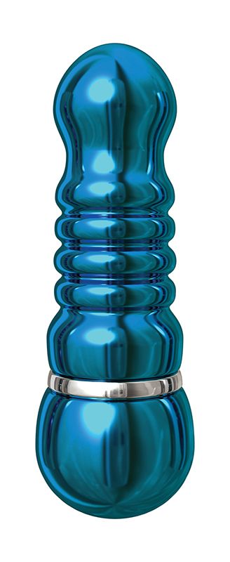 Голубой аллюминиевый вибратор BLUE SMALL - 7,5 см. - фото 8285