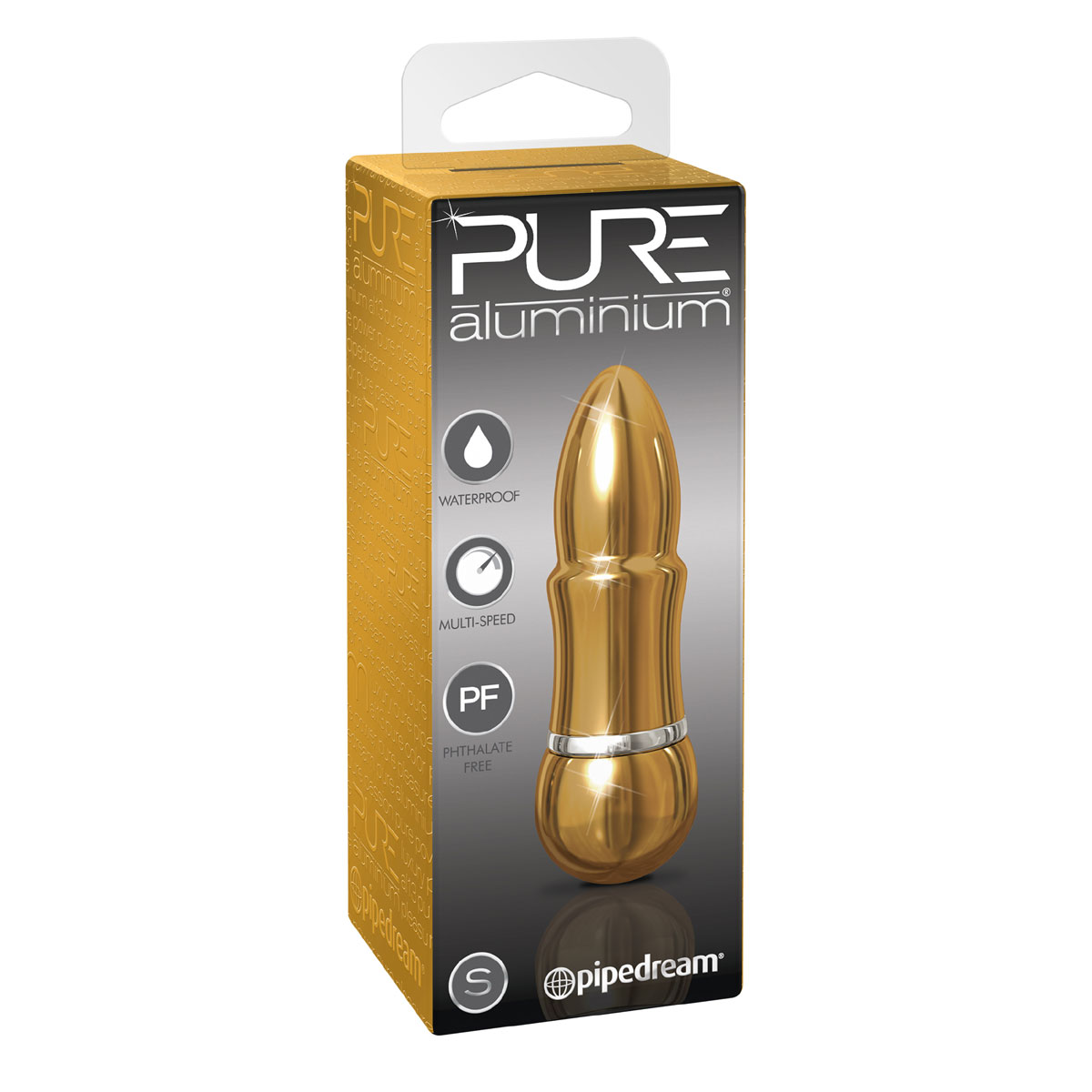 Золотистый алюминиевый вибратор GOLD SMALL - 7,5 см. - фото 133671