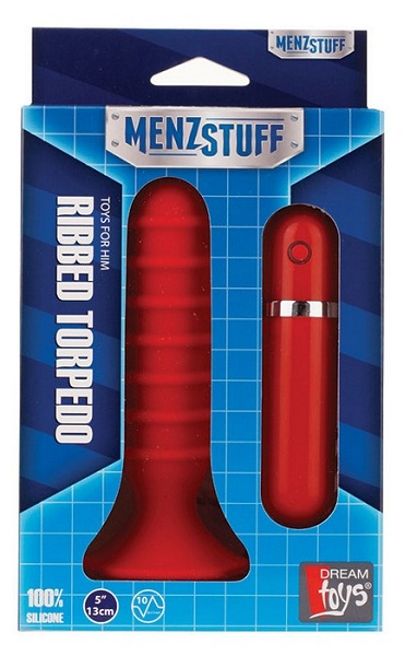 Красный анальный вибратор с рёбрышками - 13 см. - фото 133760 Красный анальный вибратор с рёбрышками - 13 см. - фото 133760