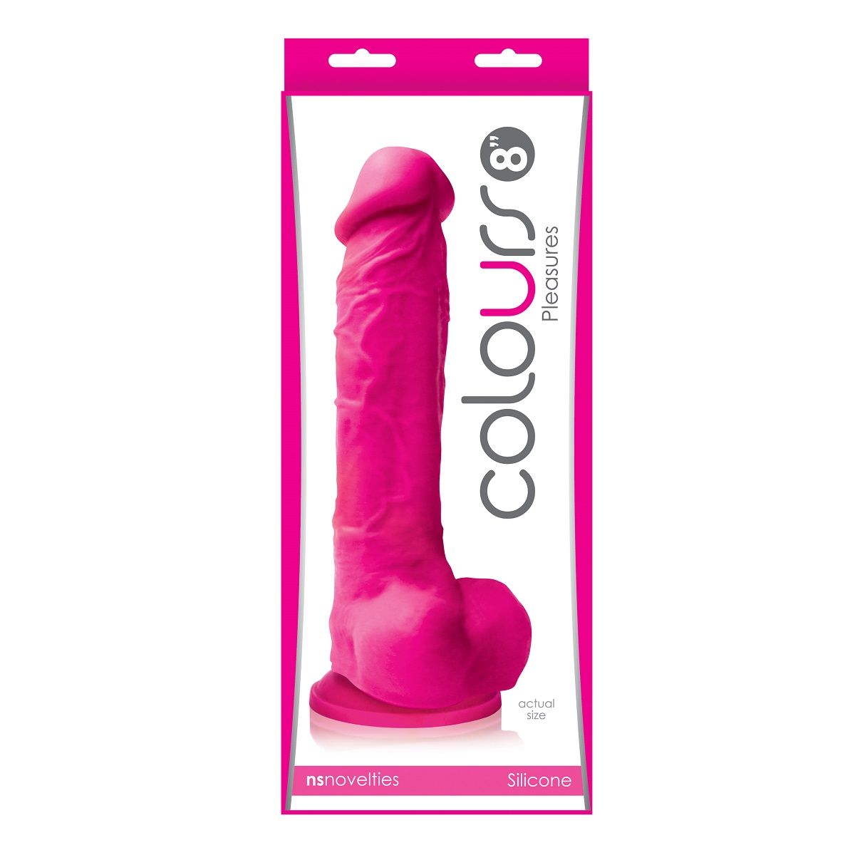 Розовый фаллоимитатор Colours Pleasures 8 Dildo - 24,8 см. - фото 133917