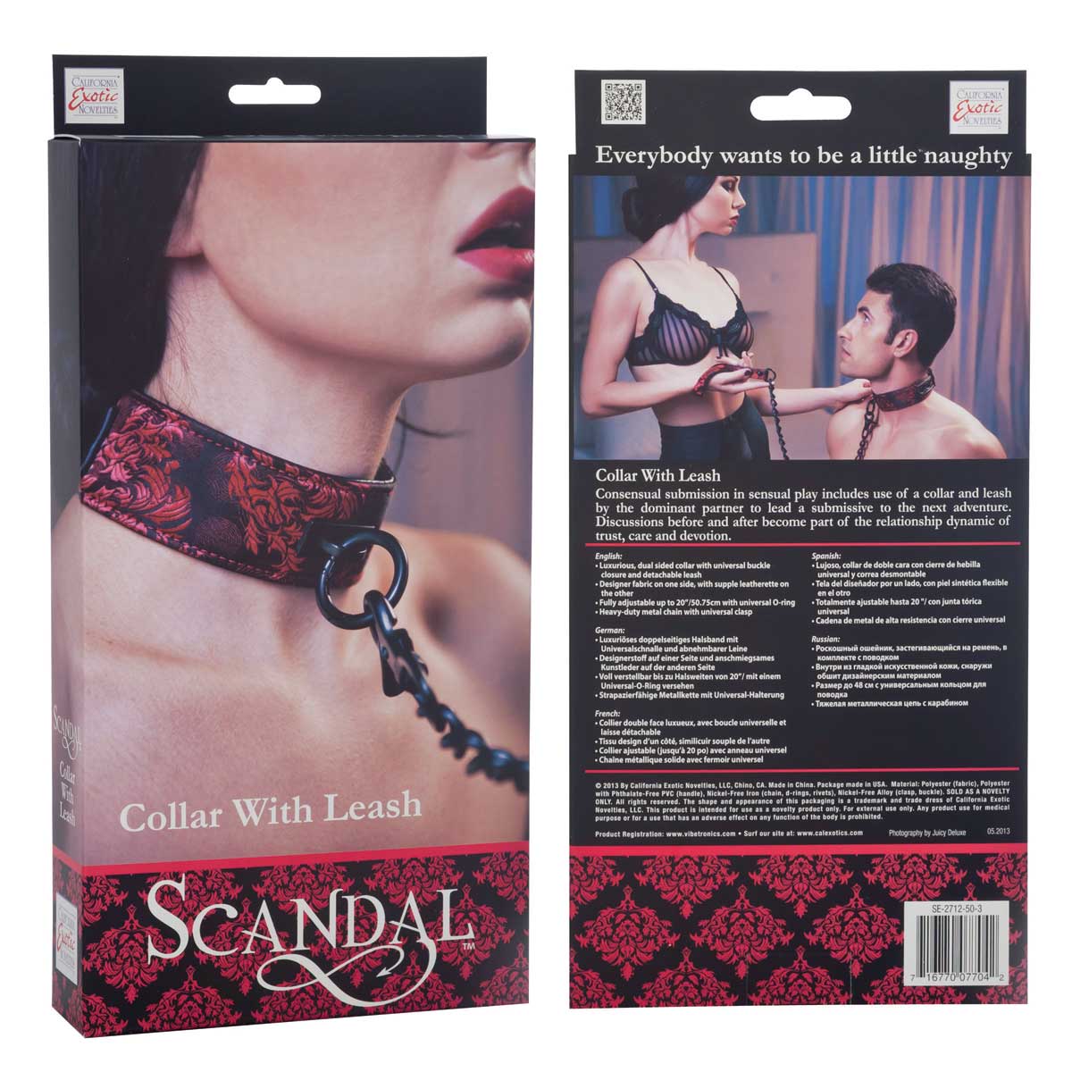 Атласный ошейник с цепью Scandal Collar with Leash - фото 133966 Атласный ошейник с цепью Scandal Collar with Leash - фото 133966