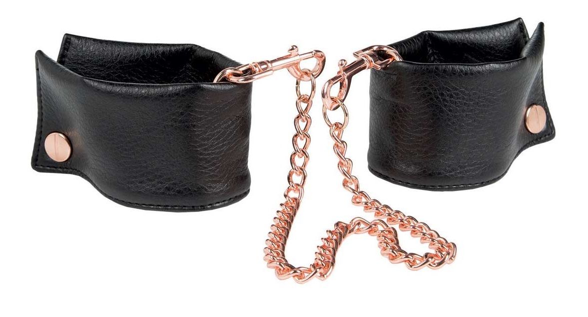 Черные мягкие наручники Entice French Cuffs с цепью - фото 307431