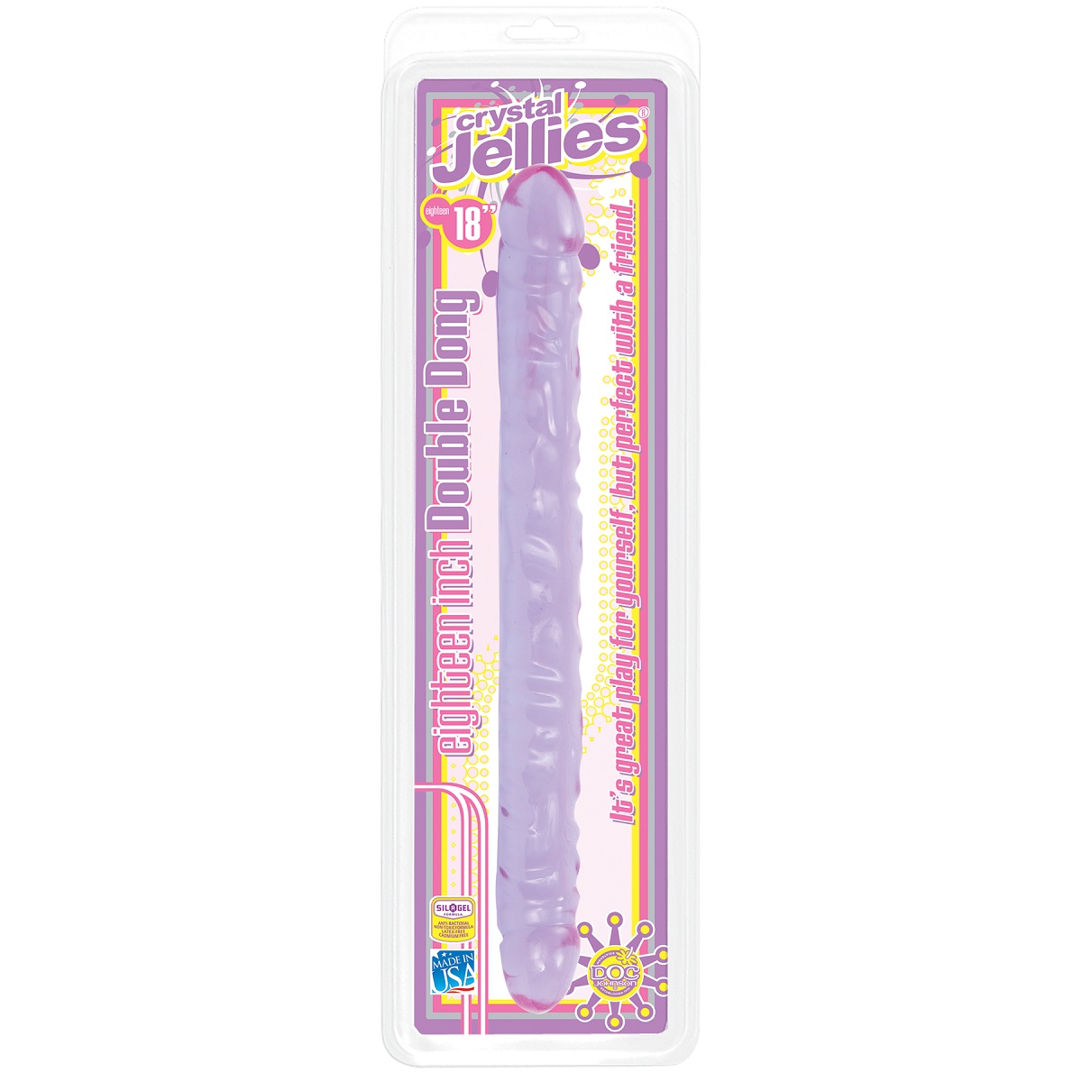 Двухсторонний фиолетовый фаллоимитатор Double Dong Purple Jellie - 46 см. - фото 134367 Двухсторонний фиолетовый фаллоимитатор Double Dong Purple Jellie - 46 см. - фото 134367