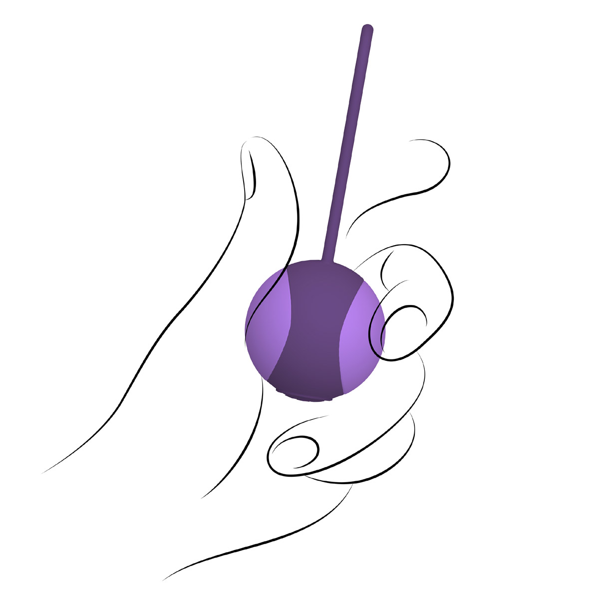 Фиолетовый вагинальный шарик соло STELLA I со сменным грузом - фото 241645