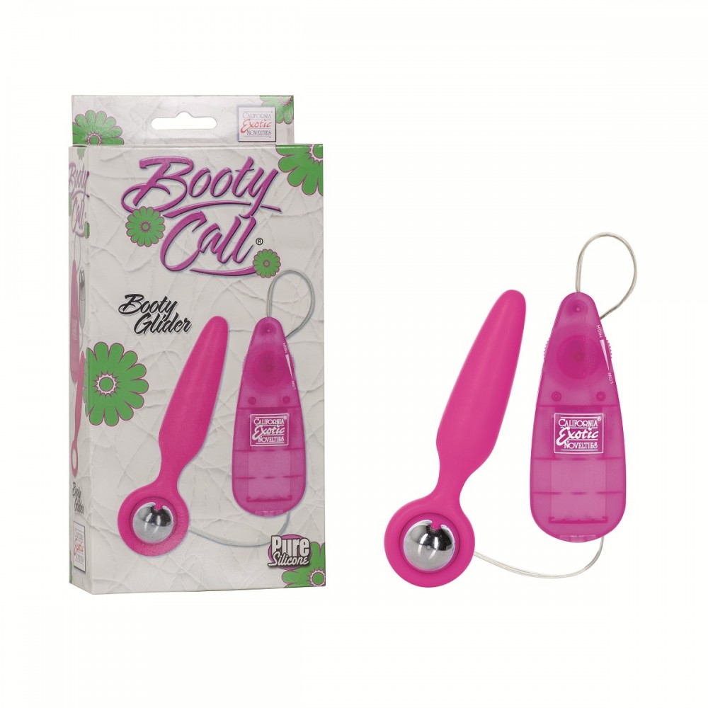 Розовая вибропробка Booty Call Booty Gliders - 9,5 см. - фото 134603 Розовая вибропробка Booty Call Booty Gliders - 9,5 см. - фото 134603