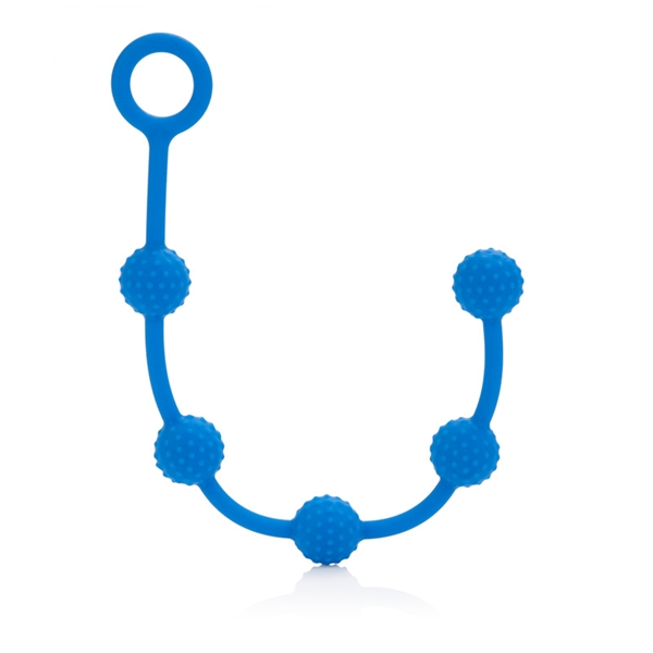 Набор голубых анальных цепочек Posh Silicone O Beads - фото 134640