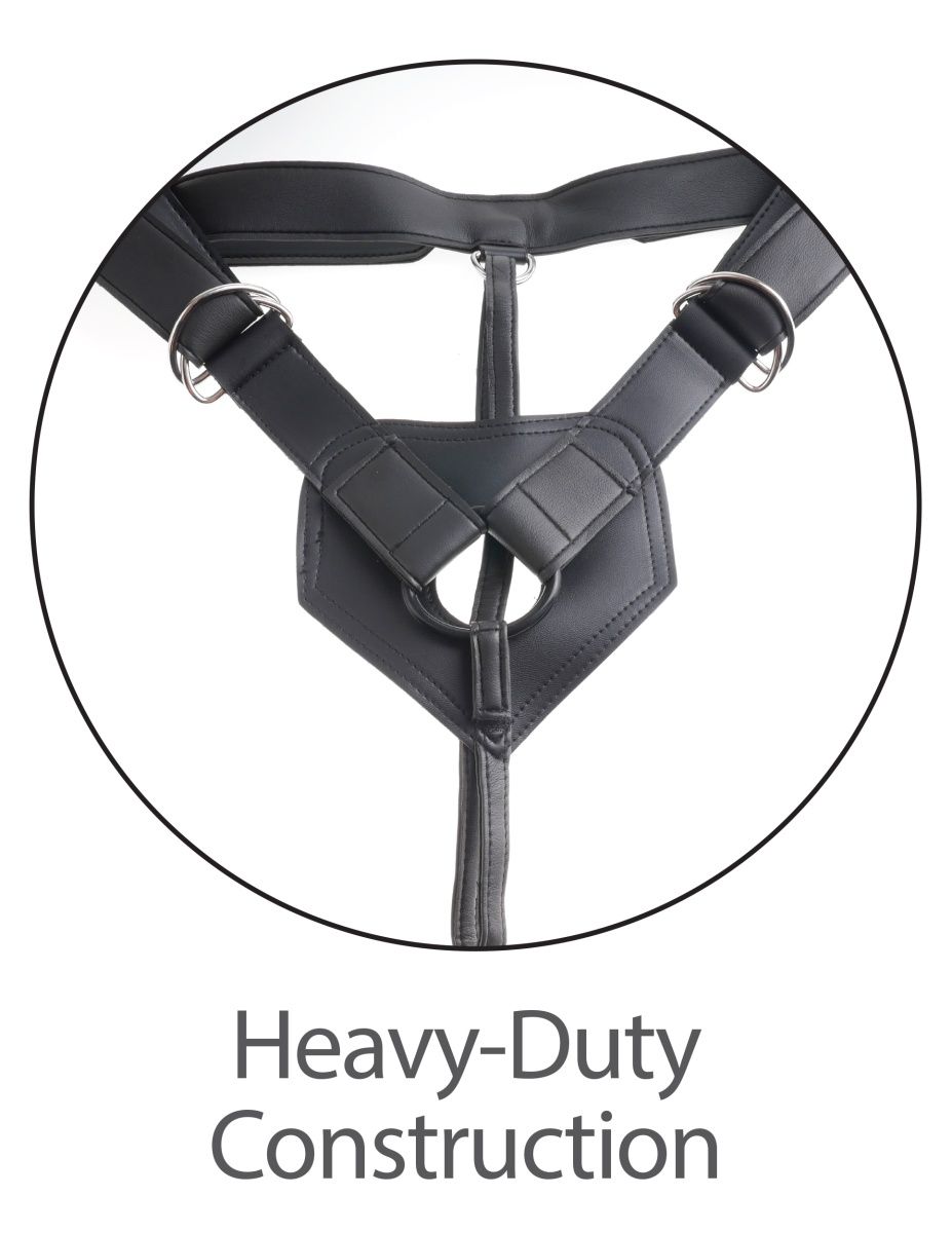 Кофейный страпон на виниловых трусиках Strap-on Harness Cock - 17,8 см. - фото 174818