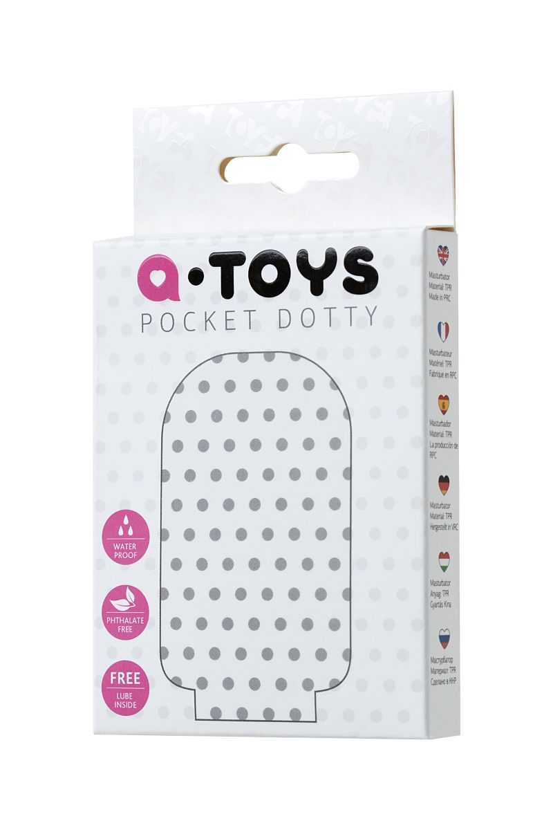 Белый мастурбатор A-Toys Pocket Dotty - фото 175679