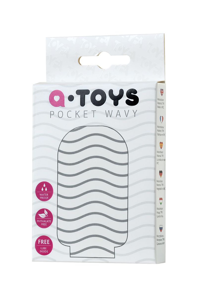 Белый мастурбатор A-Toys Pocket Wavy - фото 175695