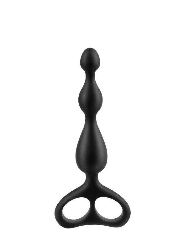 Чёрная анальная цепочка Sex Expert - 12,5 см. - фото 174473