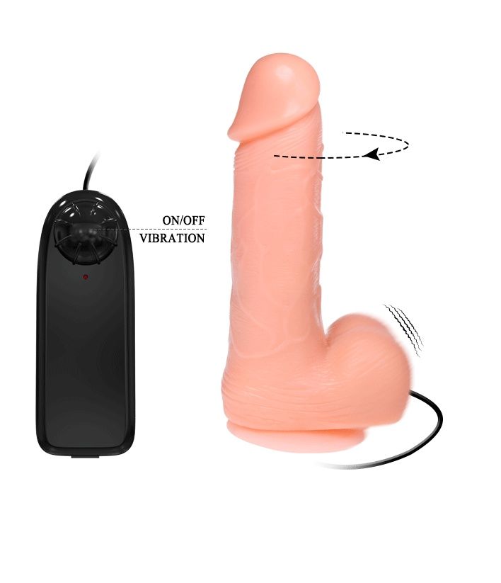 Реалистичный фаллоимитатор с ротацией Realistic Cock Vibe - 18 см. - фото 176822