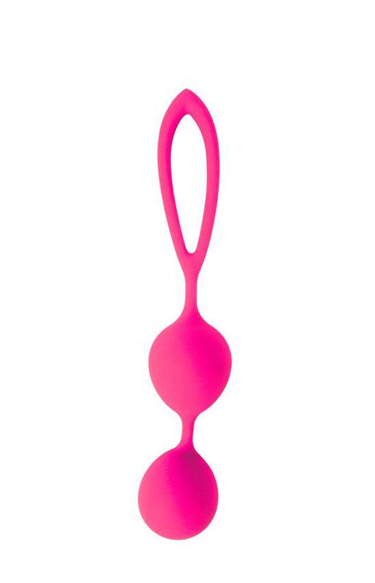 Розовые вагинальные шарики с петлёй Cosmo - фото 308182