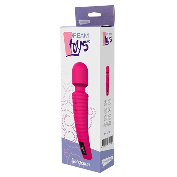 Розовый перезаряжаемый жезловый вибратор GORGEOUS - фото 177575