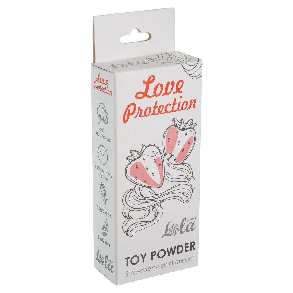 Пудра для игрушек Love Protection с ароматом клубники со сливками - 15 гр. - фото 178150 Пудра для игрушек Love Protection с ароматом клубники со сливками - 15 гр. - фото 178150