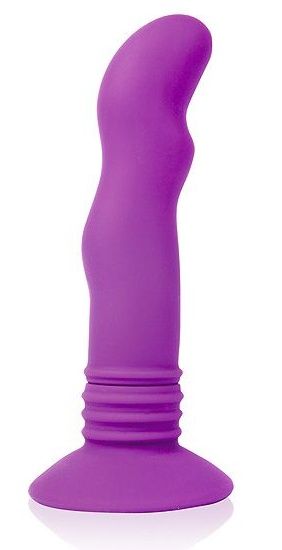 Фиолетовый вибромассажер Cosmo на присоске - 12 см. - фото 175834