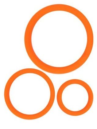 Набор из 3 эрекционных колец оранжевого цвета - фото 53009