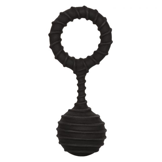 Черное эрекционное кольцо с утяжелителем Weighted Ring Large - фото 176826