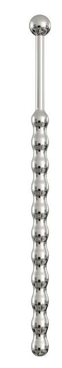 Серебристый уретральный плаг-елочка с шариком на конце - 15,6 см. - фото 176854