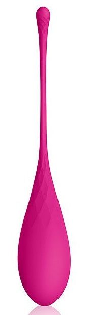 Розовый каплевидный вагинальный шарик со шнурочком - фото 308229