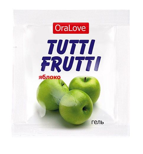 Пробник гель-смазки Tutti-frutti с яблочным вкусом - 4 гр. - фото 189507