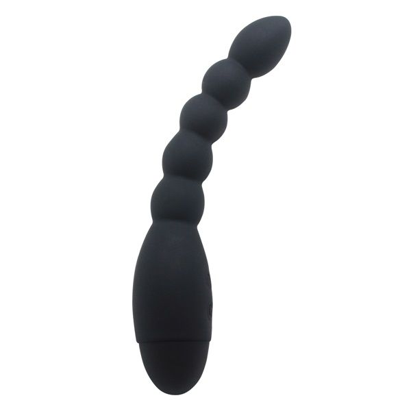 Черный анальный вибростимулятор-елочка Lovers Beads - 19 см. - фото 180094