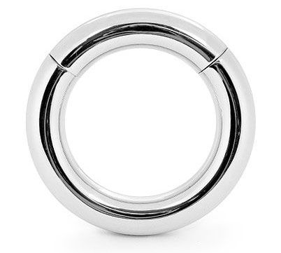 Серебристое большое эрекционное кольцо на магнитах - фото 182175