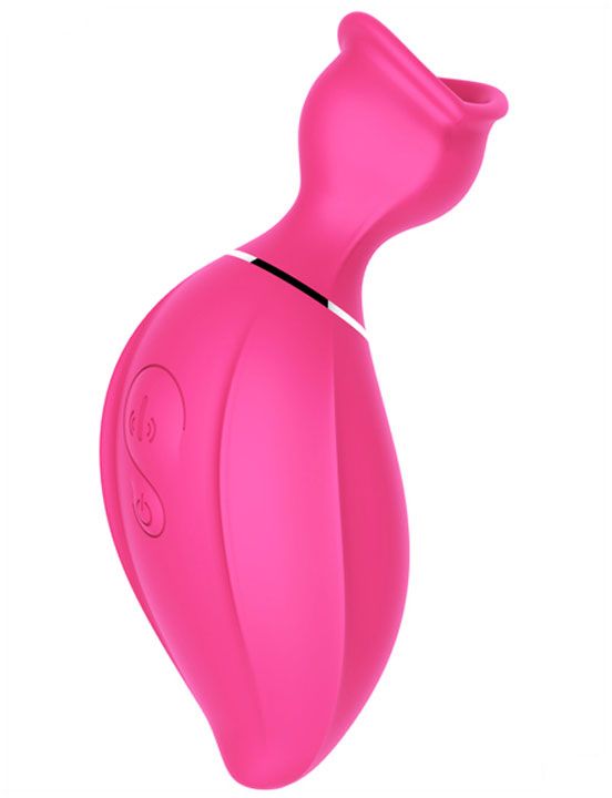 Розовый вакуумный стимулятор клитора Lip Love - фото 256671
