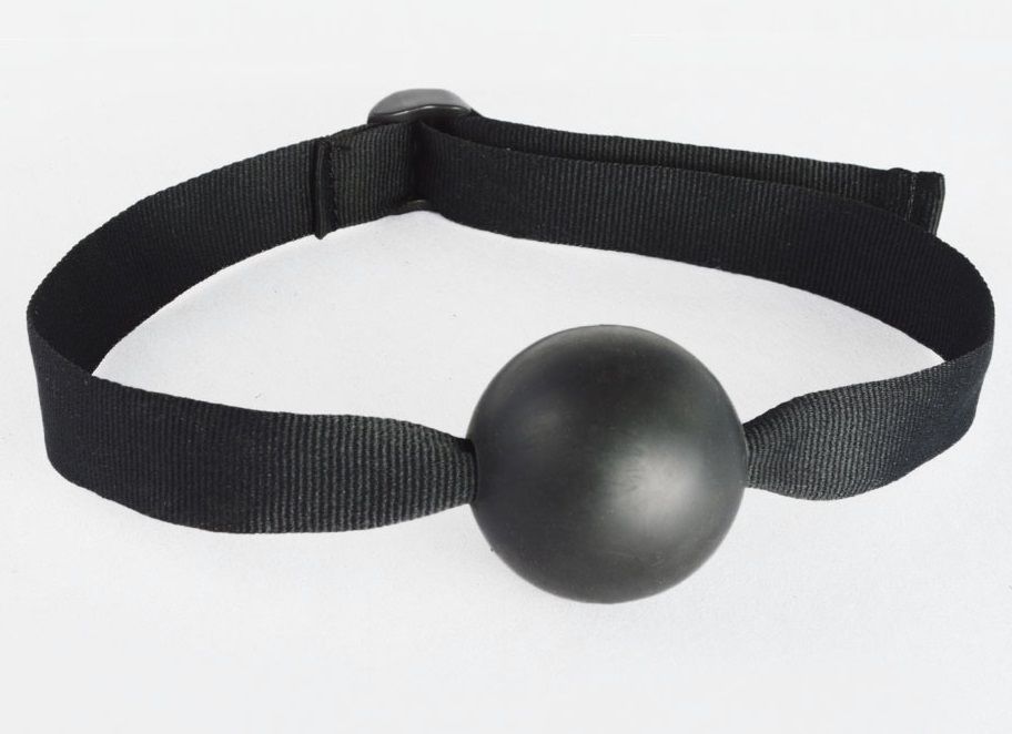 Черный кляп-шар на ремешках с пряжками Sitabella 7091